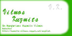 vilmos kuzmits business card